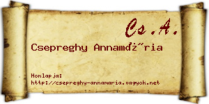 Csepreghy Annamária névjegykártya