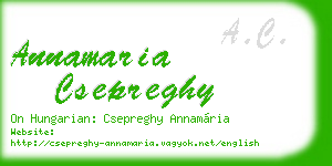 annamaria csepreghy business card